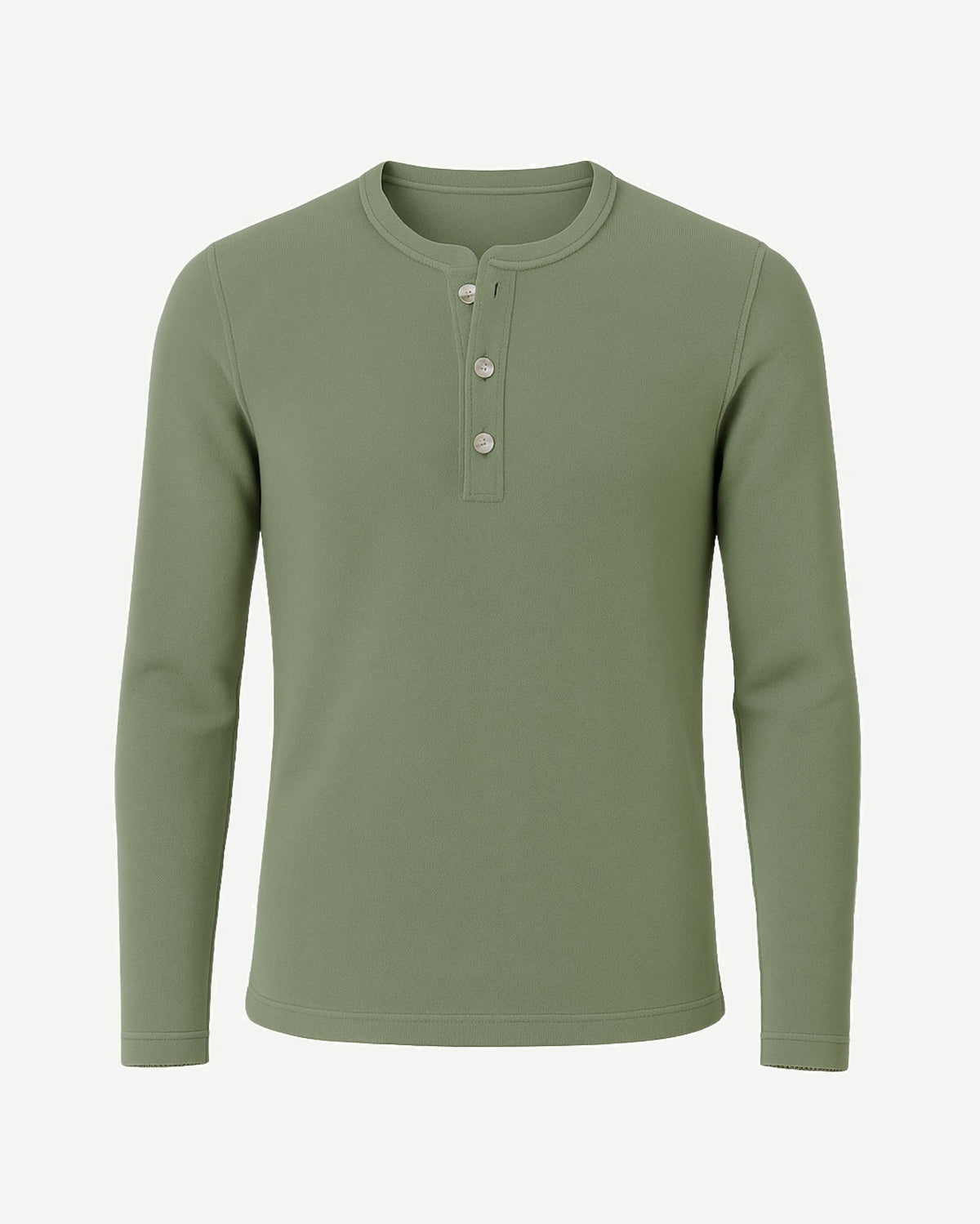Tailory sage cashmere henley sweater front view