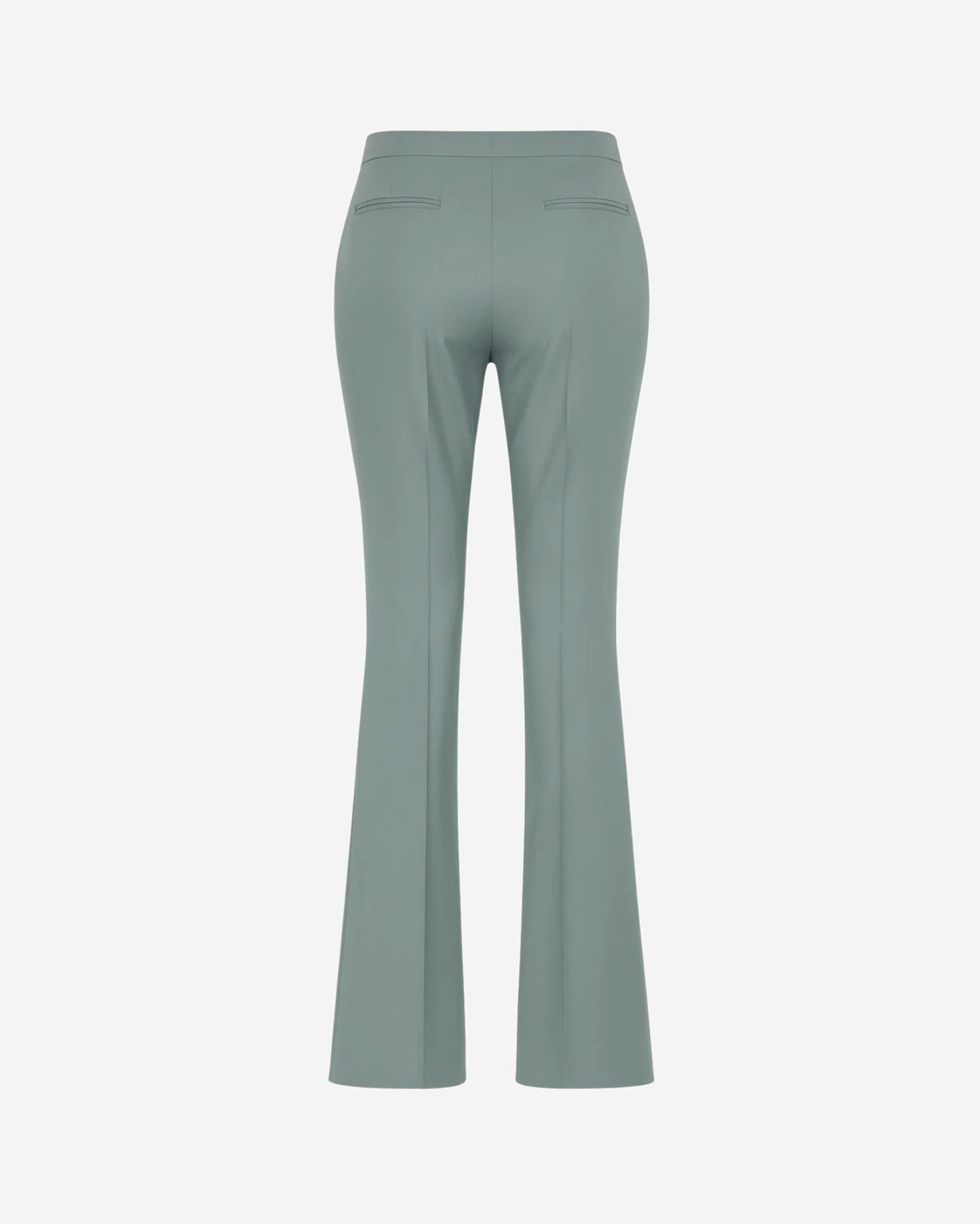 Tailory sage high-waisted flare trousers back view