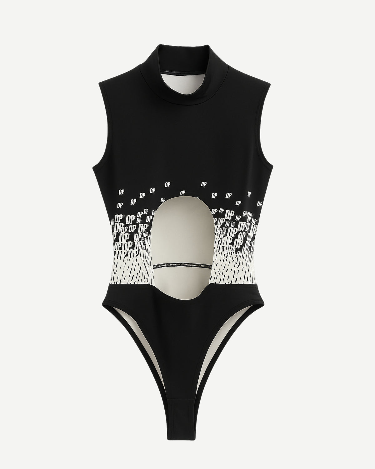 Tailory black cutout bodysuit back view with sleek stretch knit and clean seams
