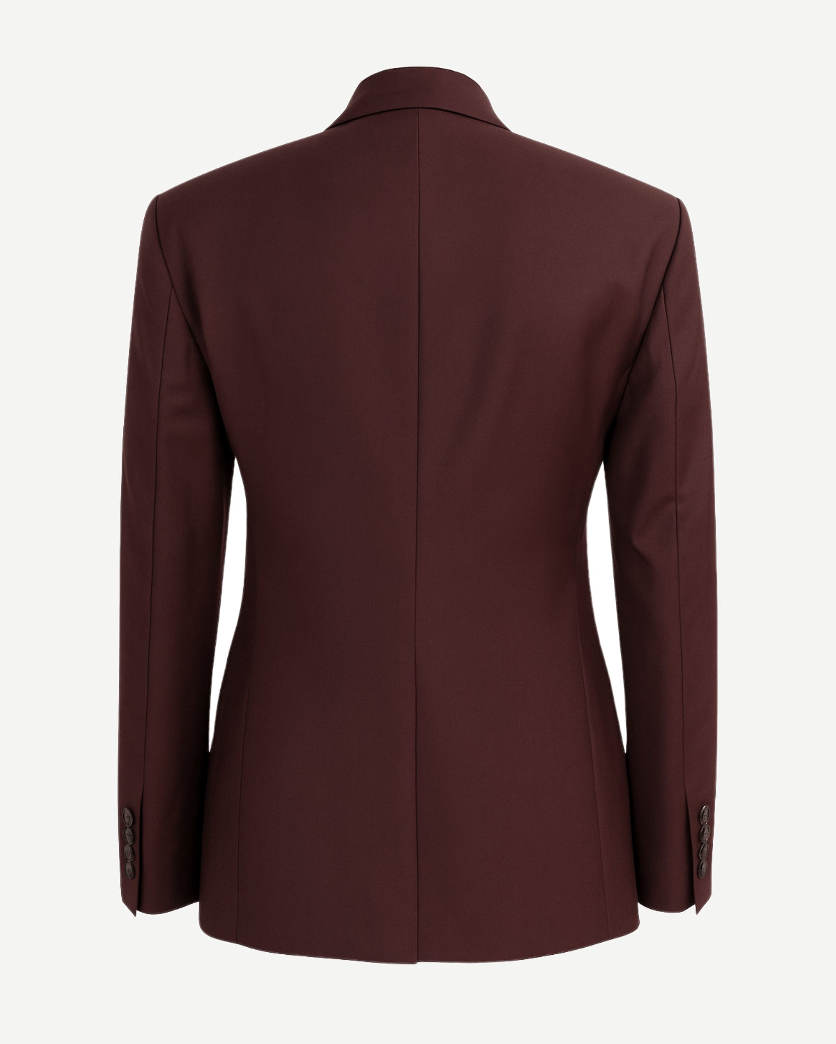 Tailory burgundy peak lapel blazer single-button back view
