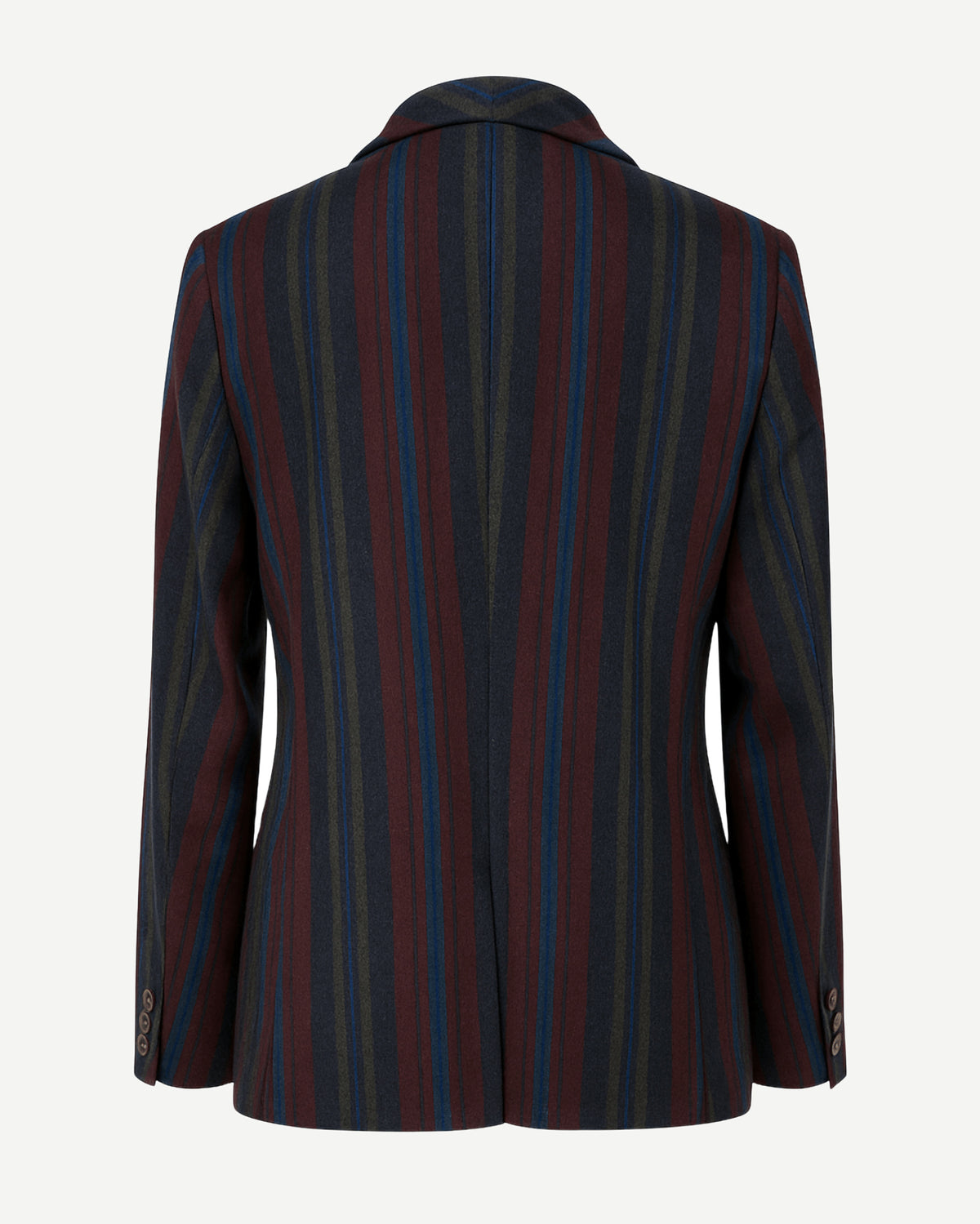 Tailory multicolor striped flannel sportcoat with shawl lapel back view