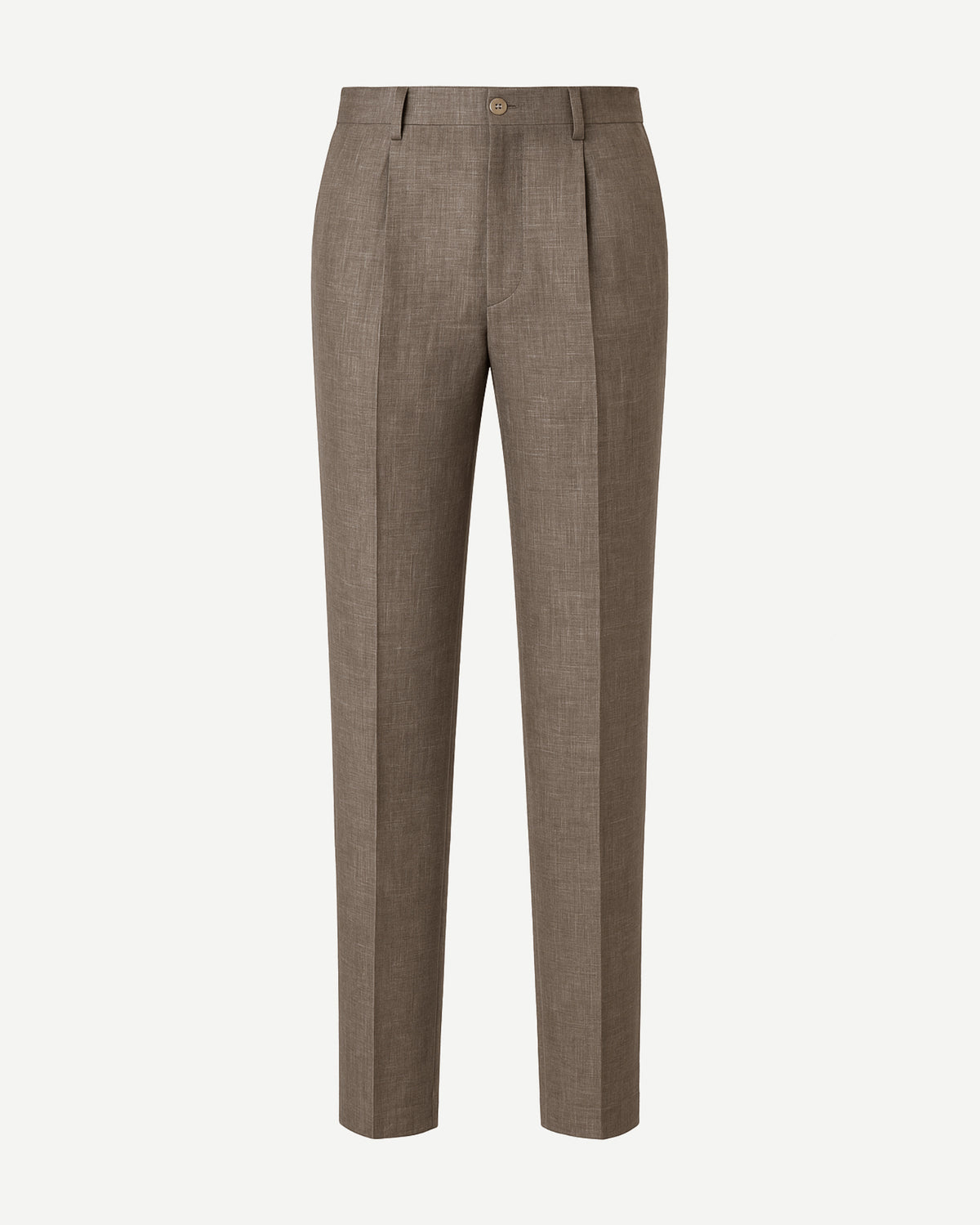 Tailory brown Loro Piana cropped trousers mid-high waist front view