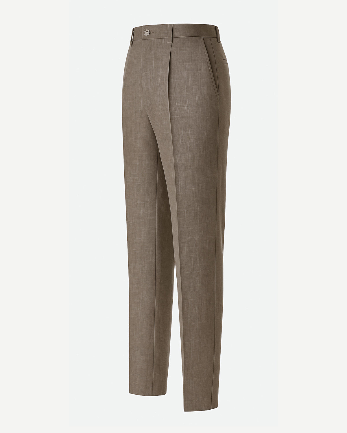 Tailory brown Loro Piana cropped trousers mid-high waist side view