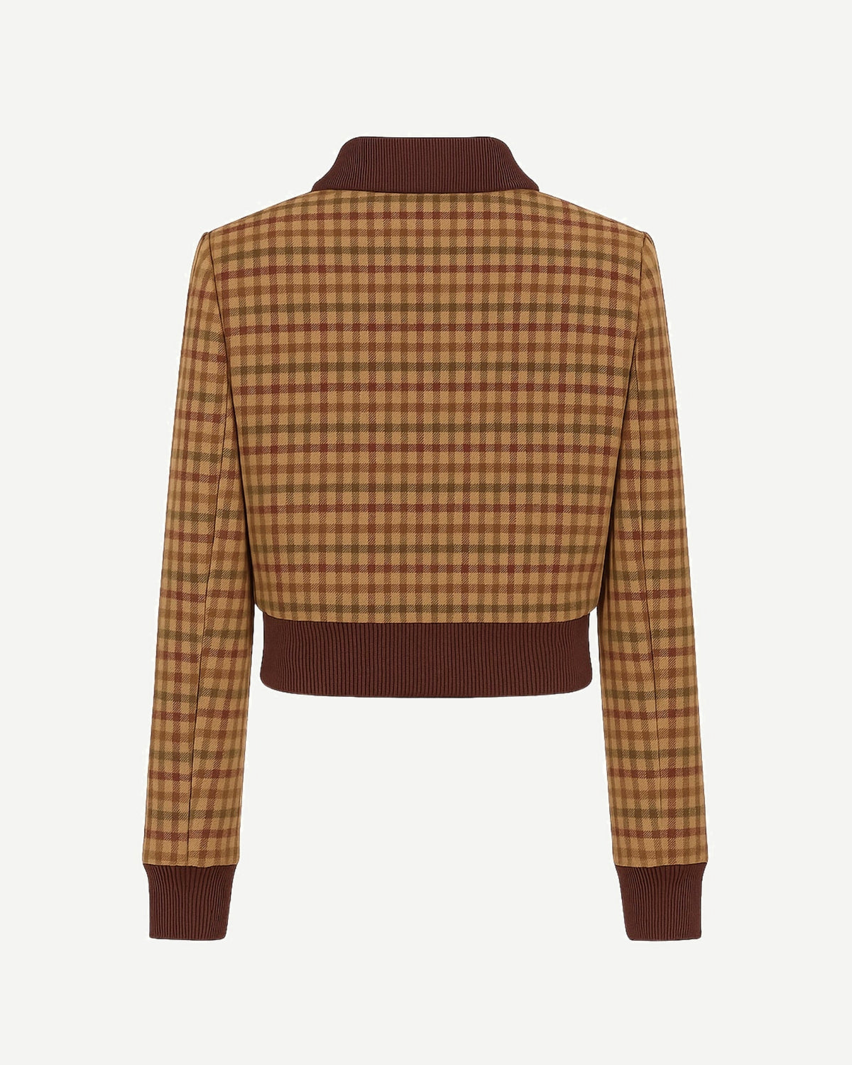 Alba Bomber Jacket Camel Tone Plaid Hybrid Blazer