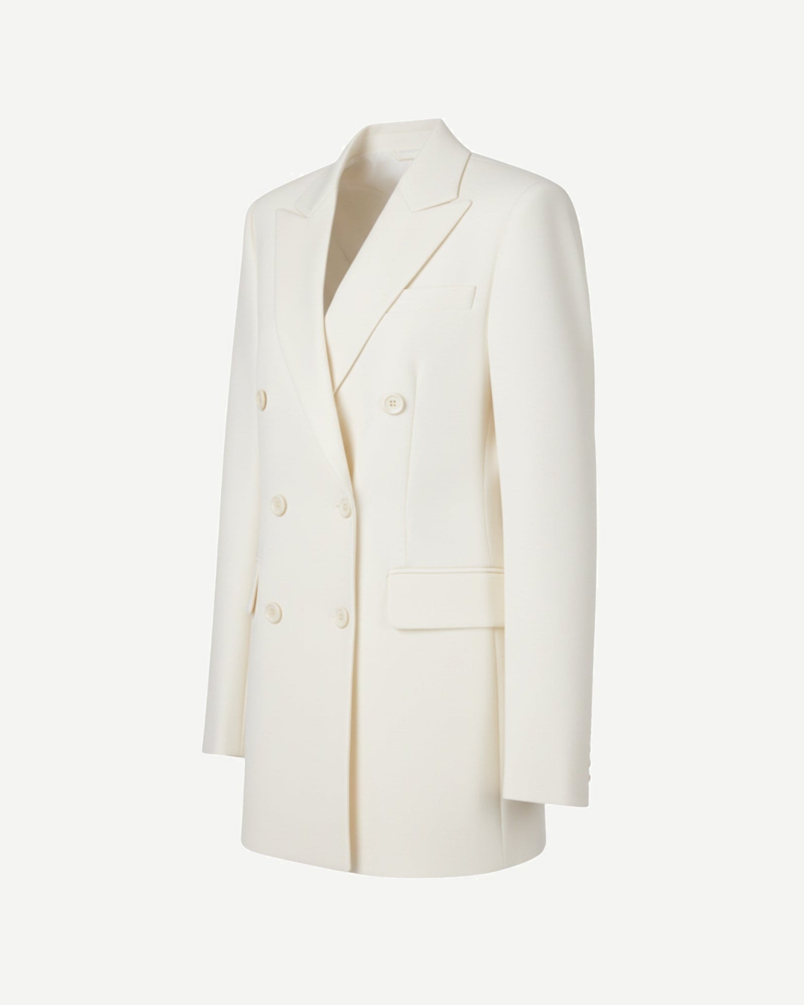 Tailory ivory double-breasted blazer with peak lapels side view