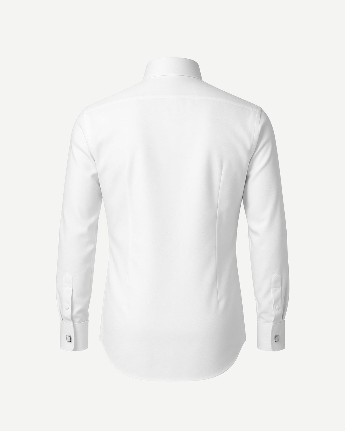Tailory white cotton men’s dress shirt back view