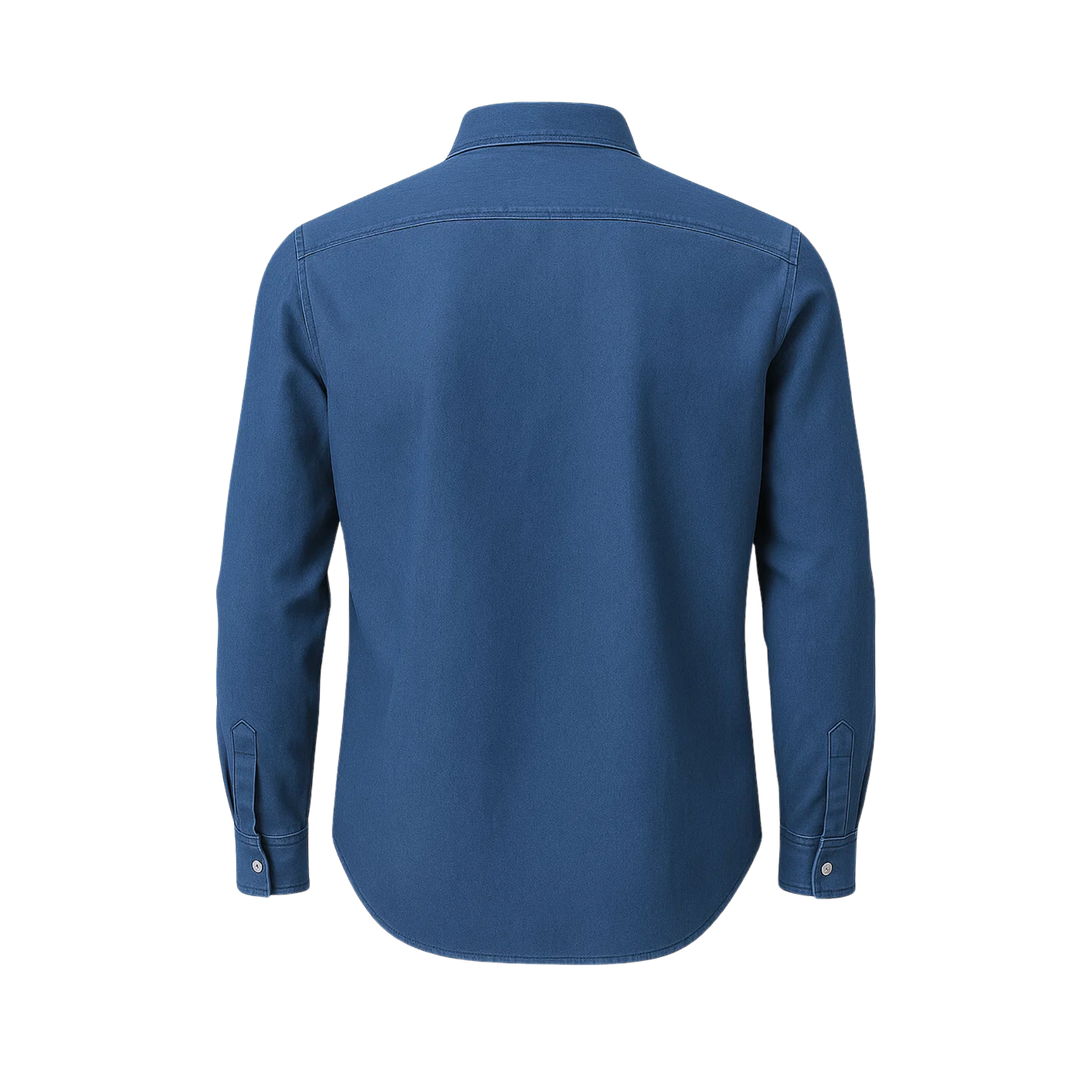 the-tailory-new-york-mens-blue-denim-casual-shirt-back.