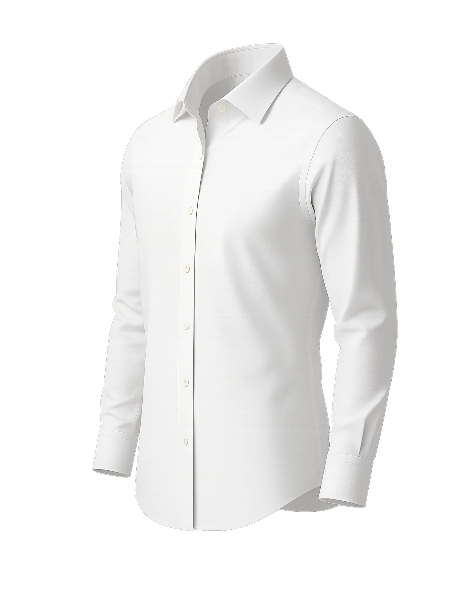 The Tailory New York men's white tailored business shirt angled view