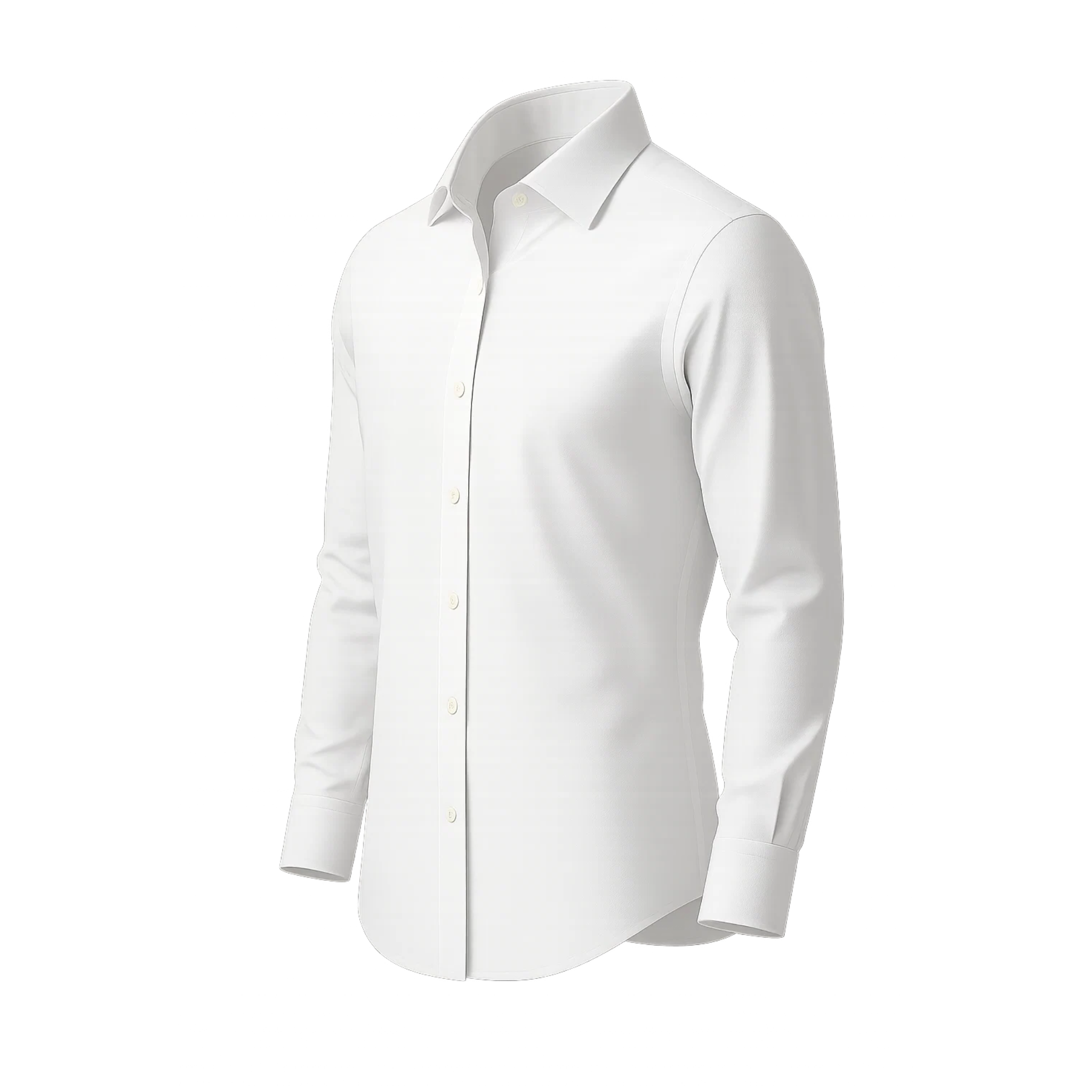 The Tailory New York men's white tailored business shirt angled view