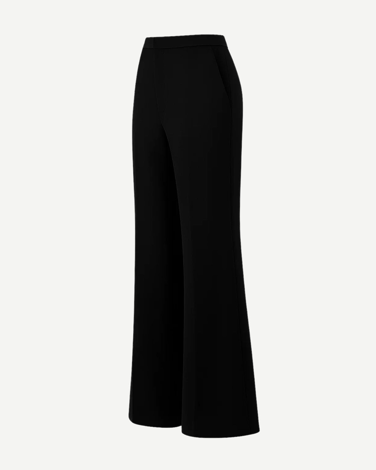 Tailory black wide leg women’s suit pants high-rise side view