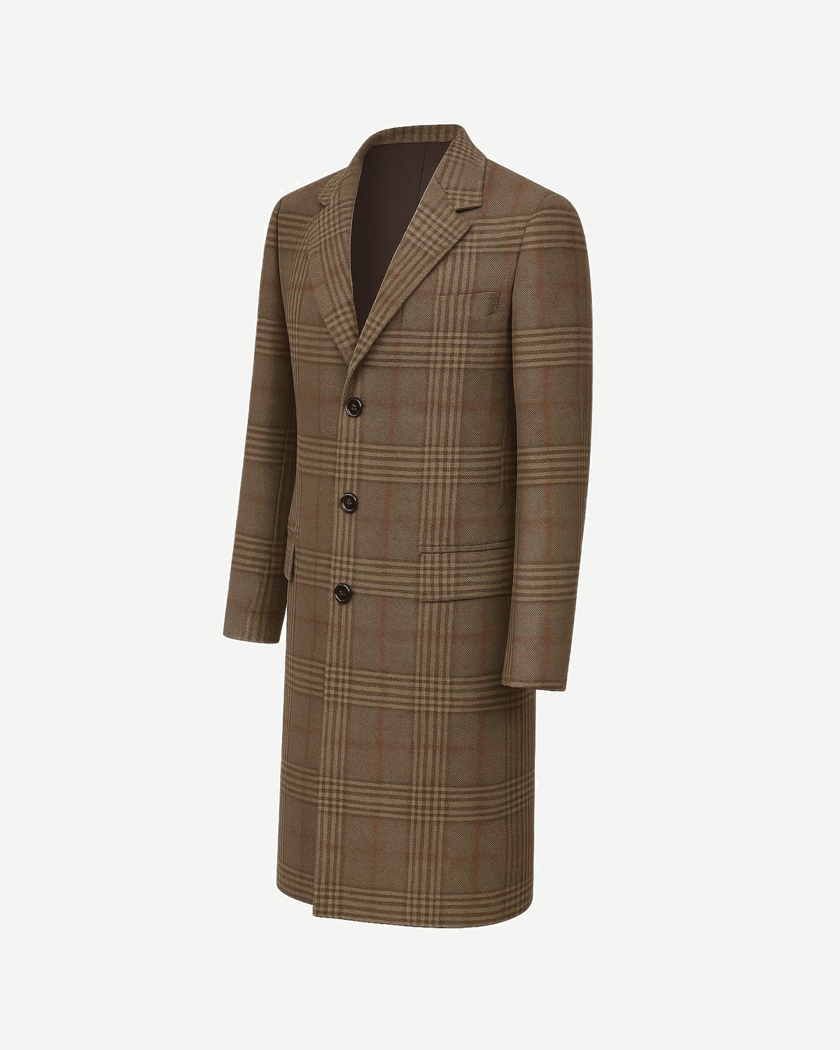 Terra Walking Coat Glen Plaid Wool Tailored Canvas Structure