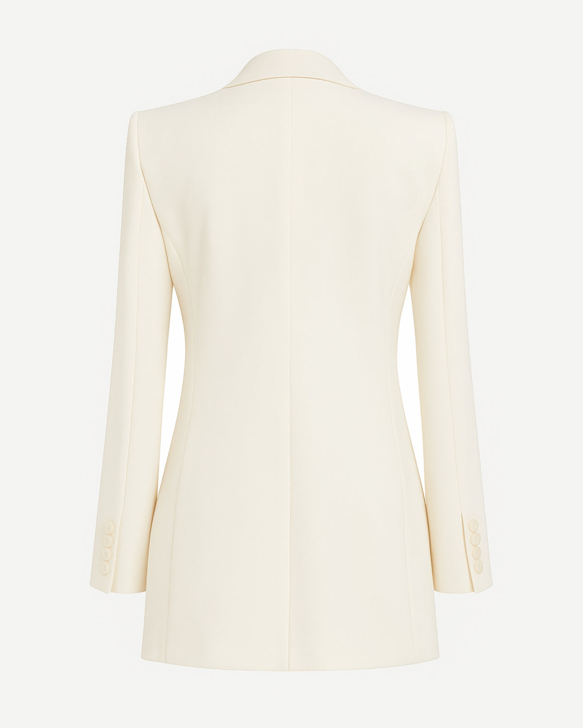Tailory ivory longline blazer with satin lapels back view