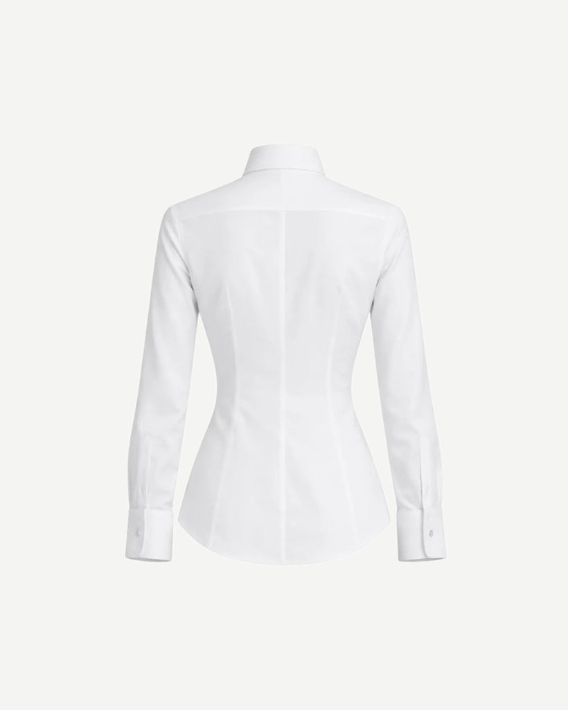 Tailory white cotton tuxedo shirt back darts back view