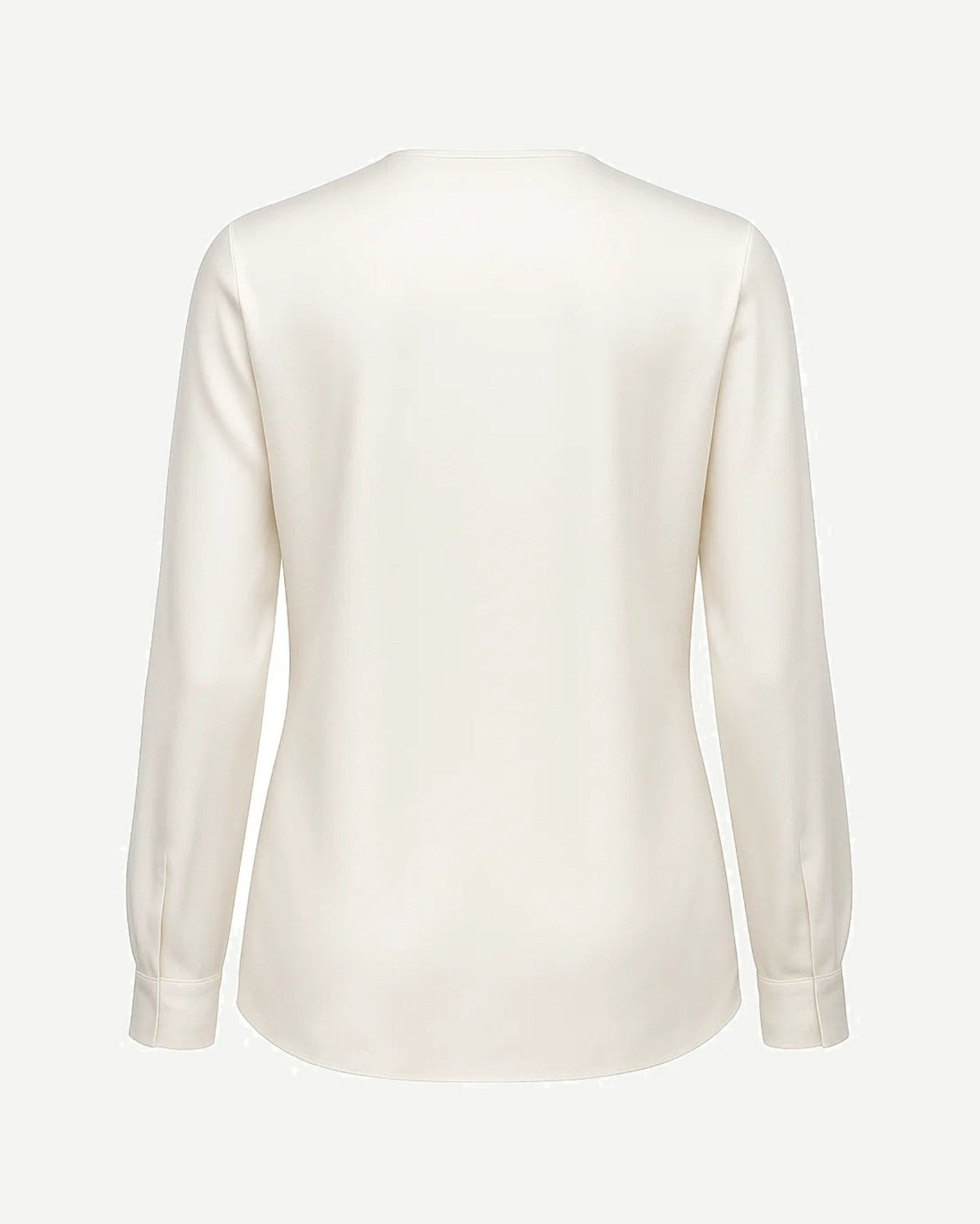 Tailory white silk V-neck blouse back view