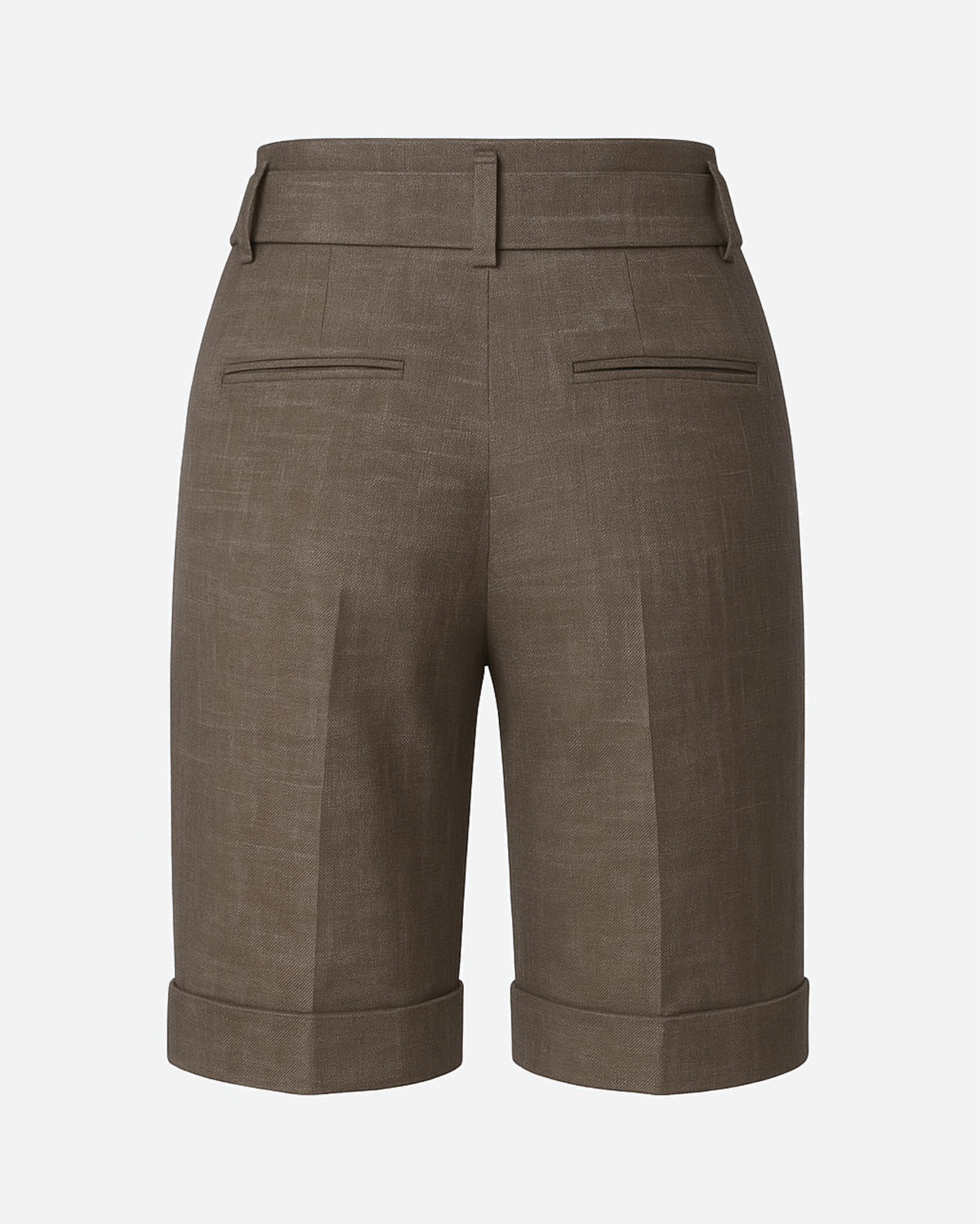 Tailory brown tailored wool-silk Bermuda shorts back view