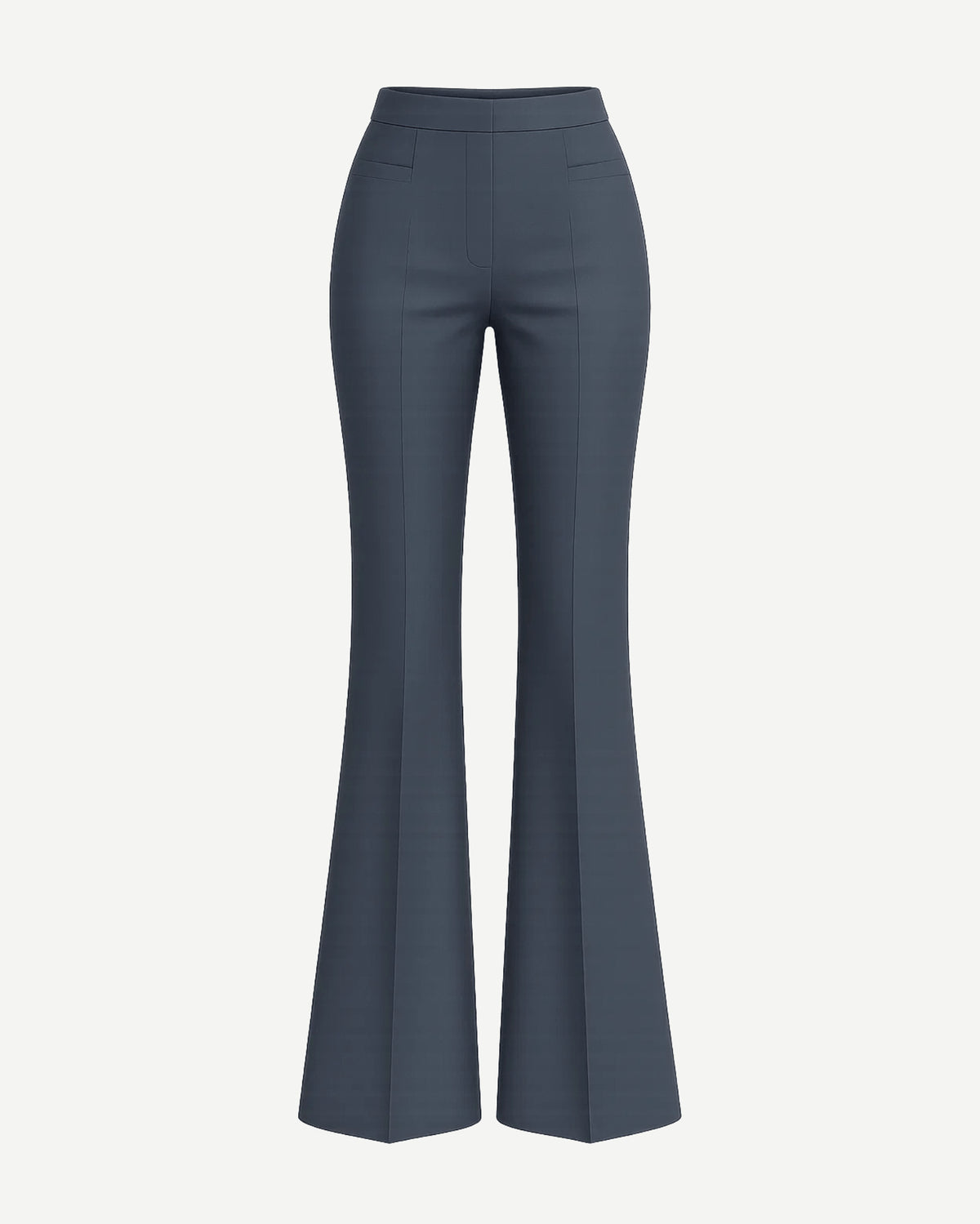 Tailory charcoal gray Loro Piana high-waisted wide-leg flare trousers front view