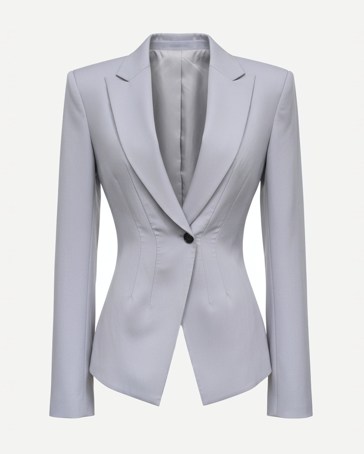 Tailory grey open-back power blazer front view