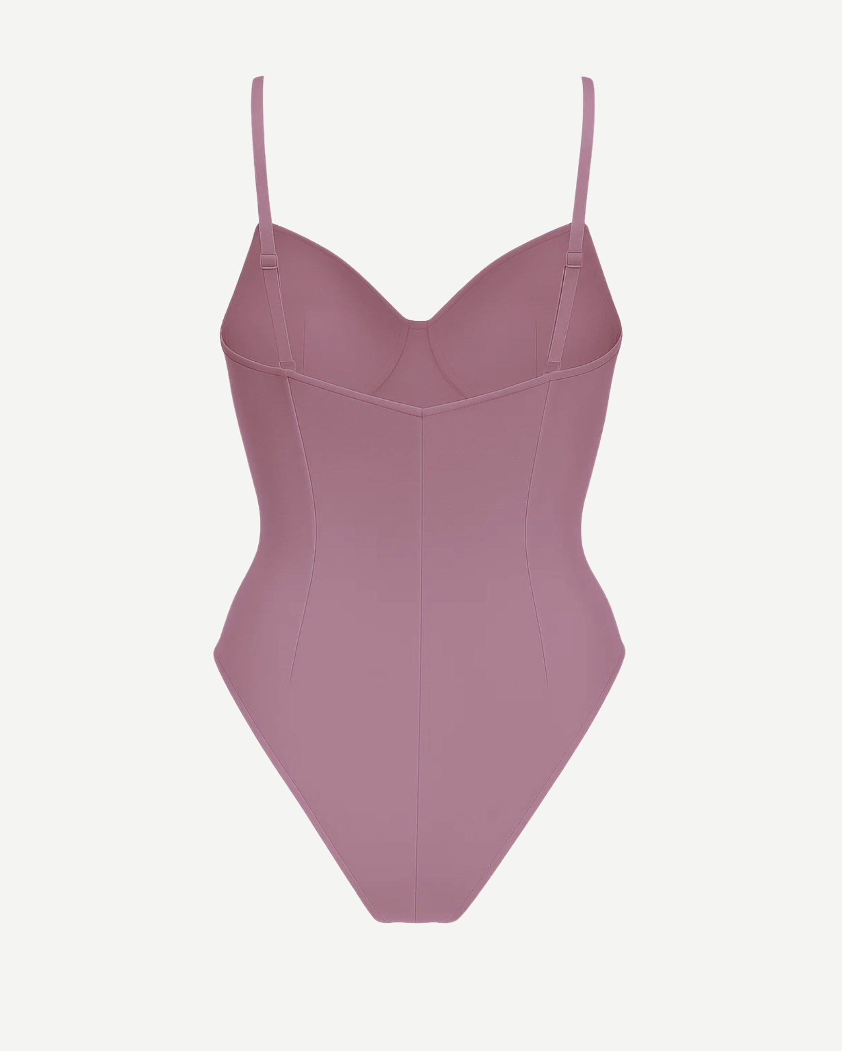 Women's Pink Loro Piana Corset Bodysuit Superfine Merino Wool featuring a sleek silhouette with structured cups, adjustable thin straps, and elegant contour seams in soft pink wool.