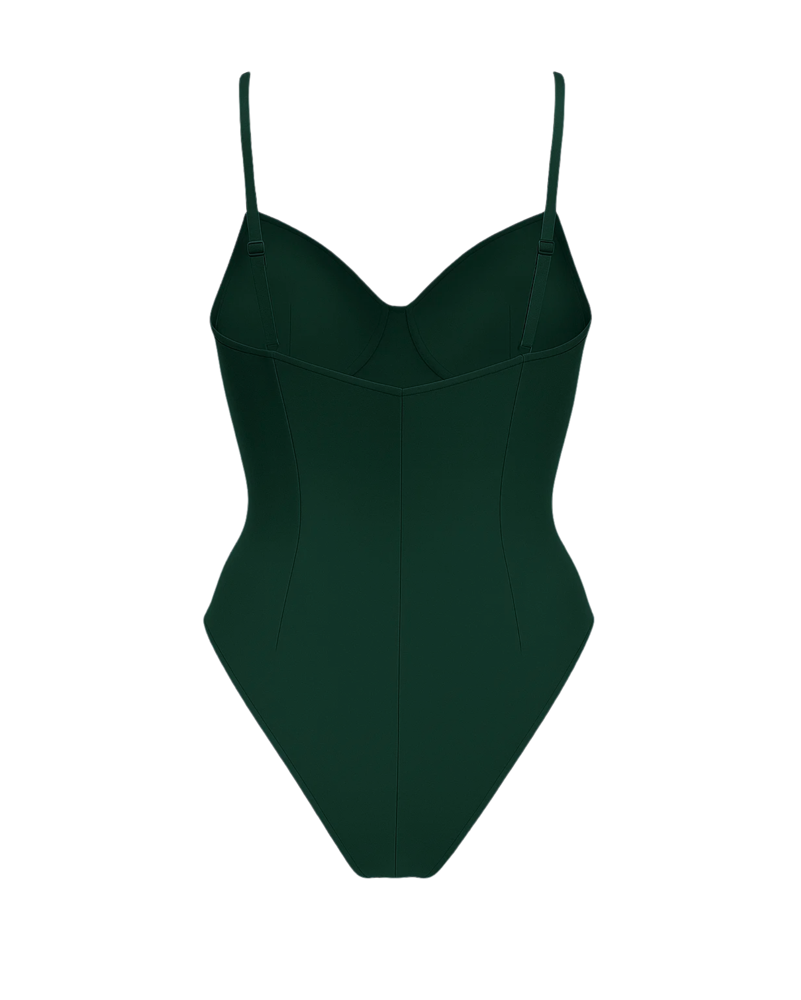 Women's Teal Loro Piana Corset Bodysuit Superfine Merino Wool featuring a sculpted sweetheart neckline, adjustable thin straps, and a sleek fitted silhouette in deep teal fine wool fabric.
