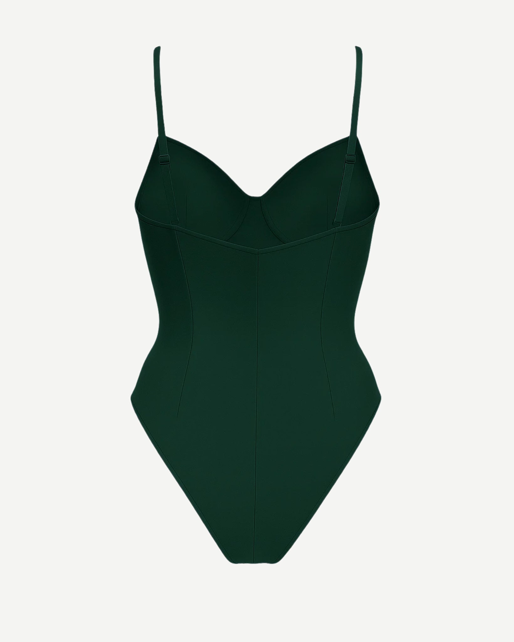 Women's Teal Loro Piana Corset Bodysuit Superfine Merino Wool featuring a sculpted sweetheart neckline, adjustable thin straps, and a sleek fitted silhouette in deep teal fine wool fabric.