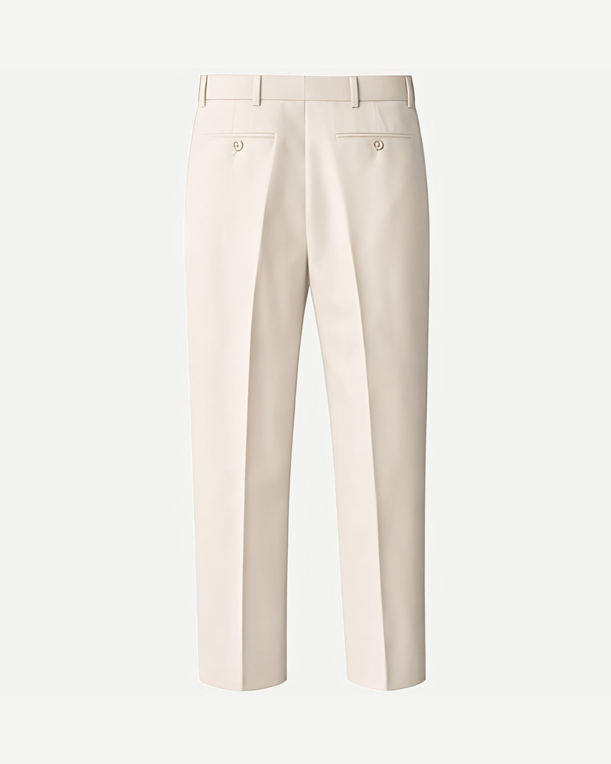 Women's Wearhouse | Oversized Cream Suit Pant in a refined cream fabric, featuring a relaxed fit with belt loops, buttoned back welt pockets, and a crisp tailored straight-leg silhouette.