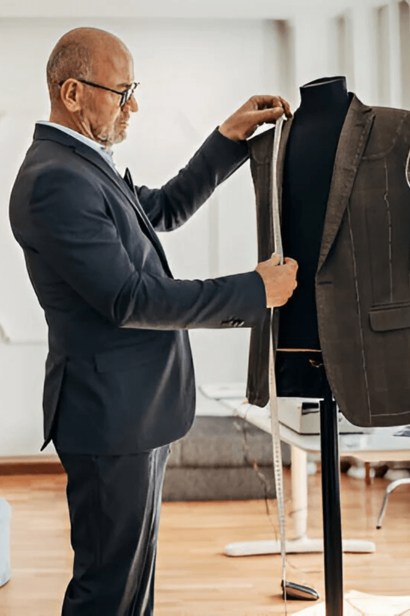 A tailor creating bespoke clothing