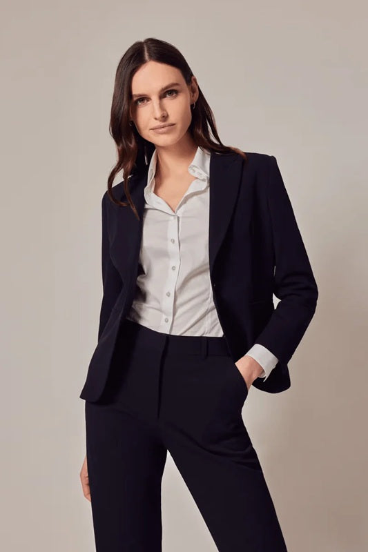 Model wearing a bespoke blazer