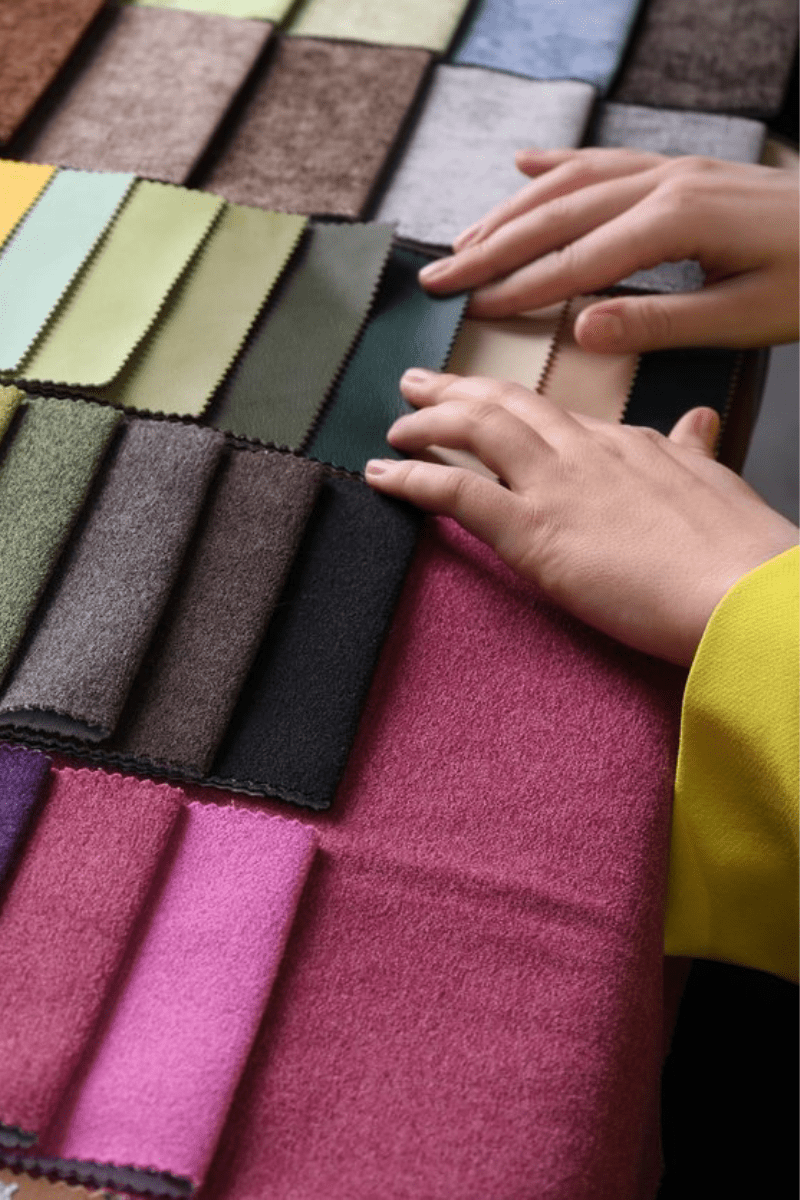 Picking out fabric swatches for the summer
