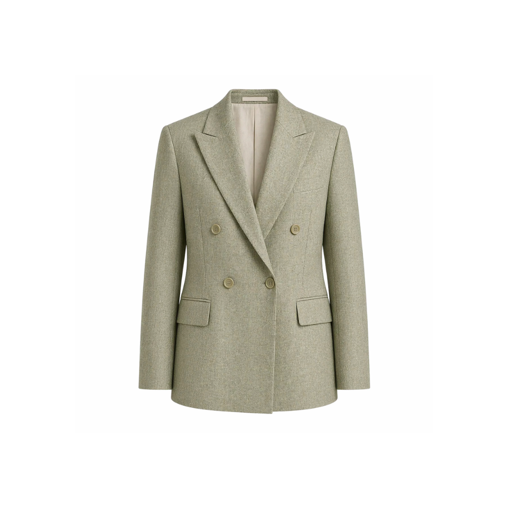 Sage Green Wool and Linen Blend Summer Wedding Blazer