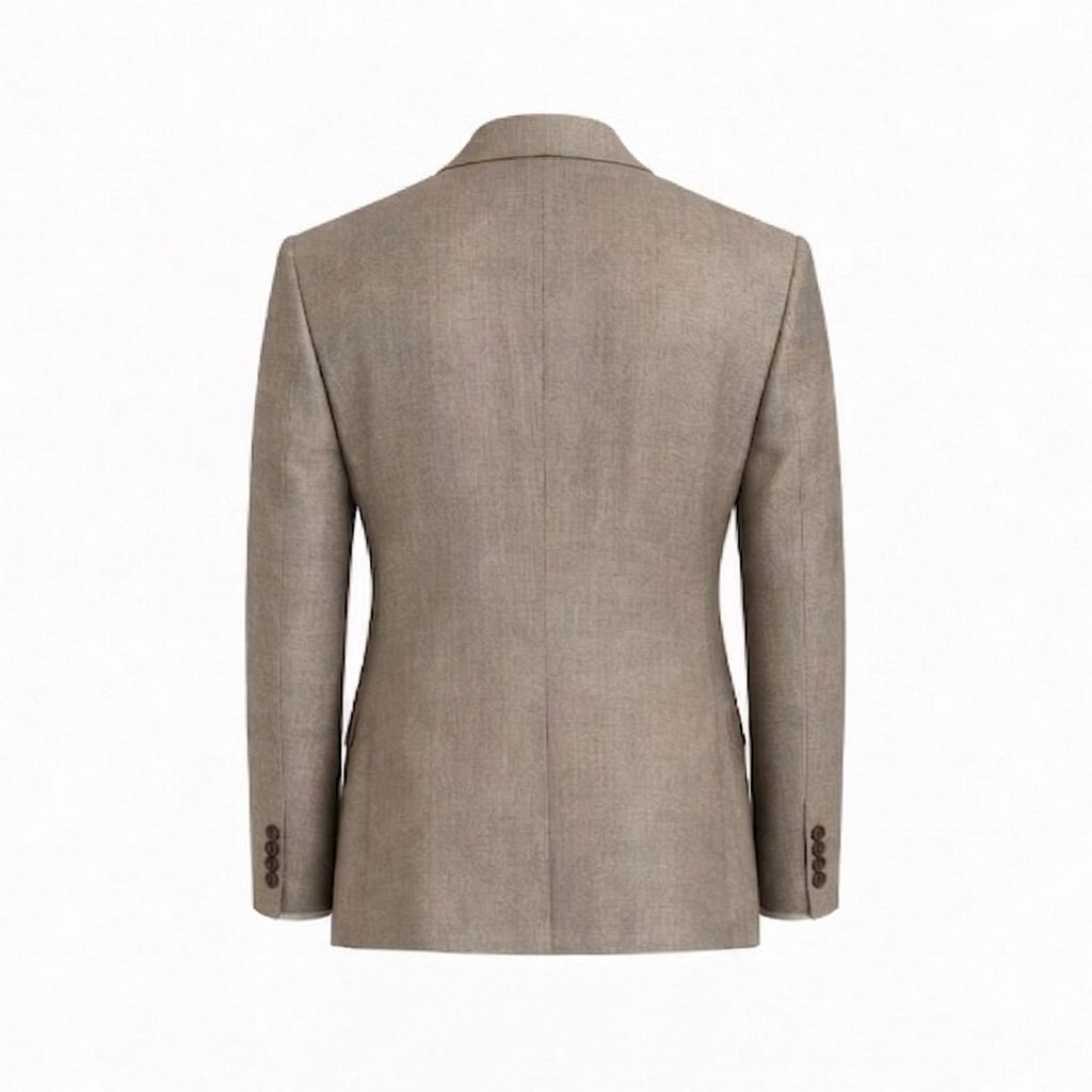 Loro Piana Beige Double-Breasted Wool Blazer