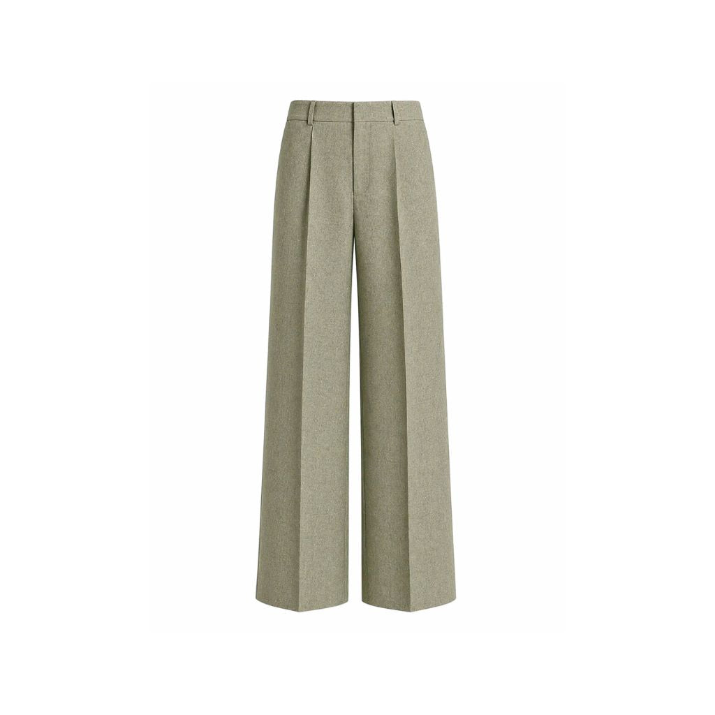 Sage Green Wool and Linen Blend Summer Wedding Pants