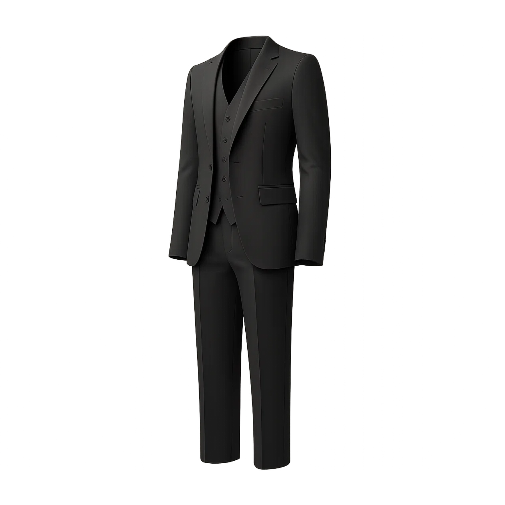 Men's Charcoal Gray Three Piece Suit Set
