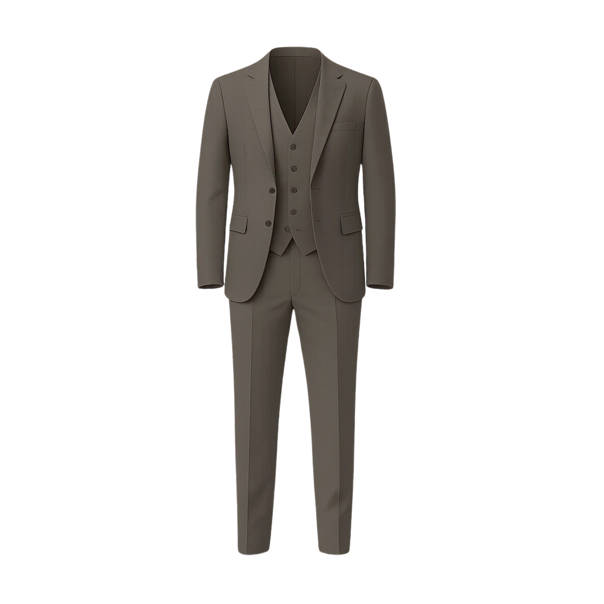 Men's Taupe Brown Three Piece Suit Set