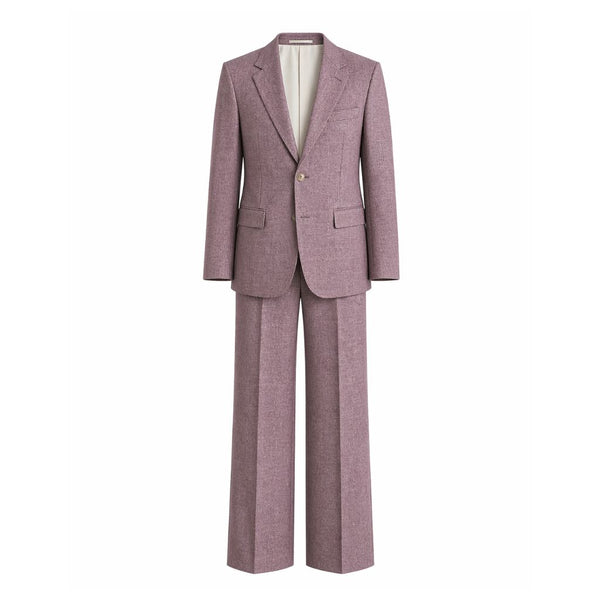 Lavender Rose Wool and Linen Blend Summer Wedding Suit
