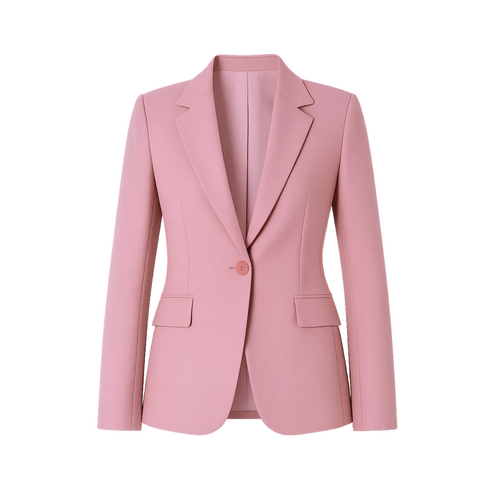 Women's Pink Loro Piana Single Button Tailored Blazer
