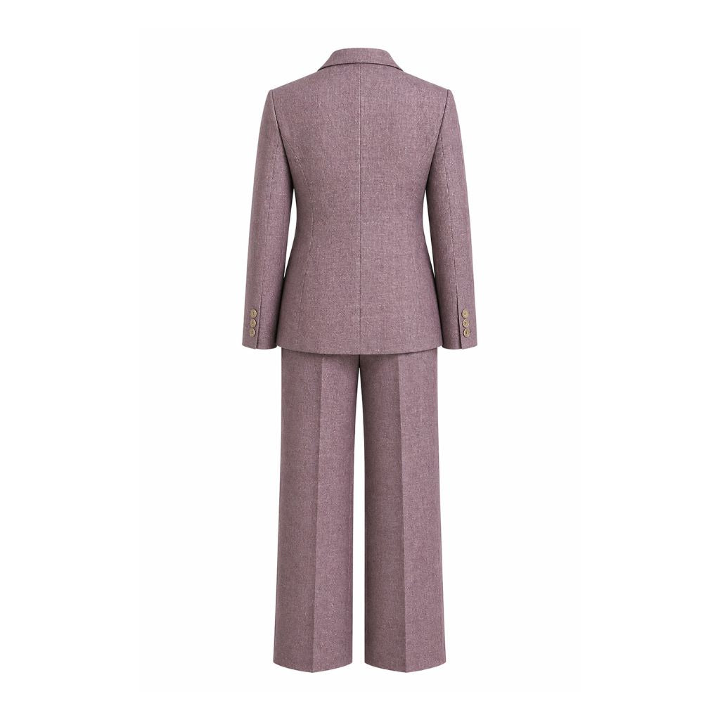 Lavender Rose Wool and Linen Blend Summer Wedding Suit