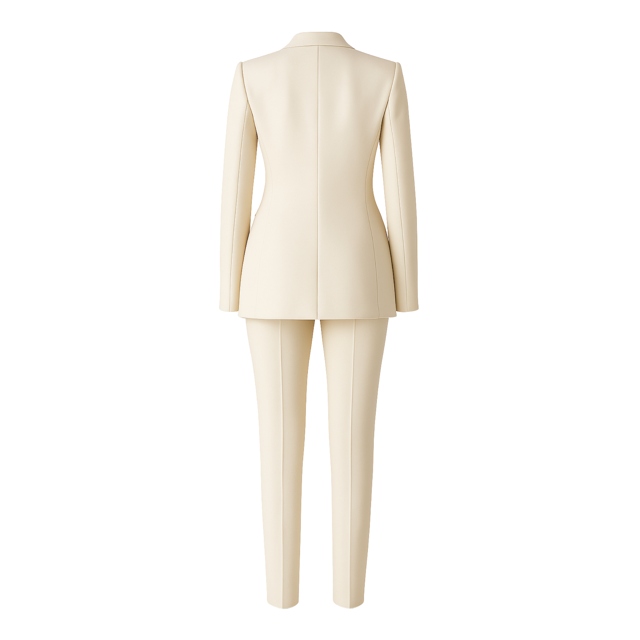 white christmas dresses The Tailory New York Women's Cream Fitted Wedding Suit, Size 38