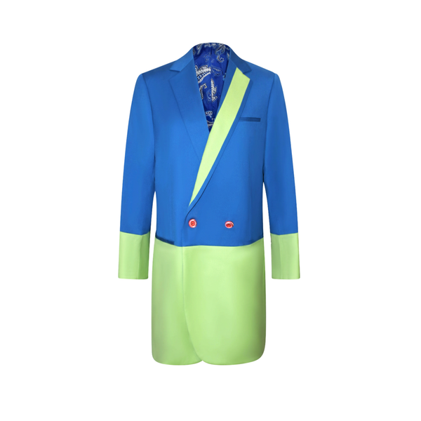 Two-Tone Wool Color Block Blazer