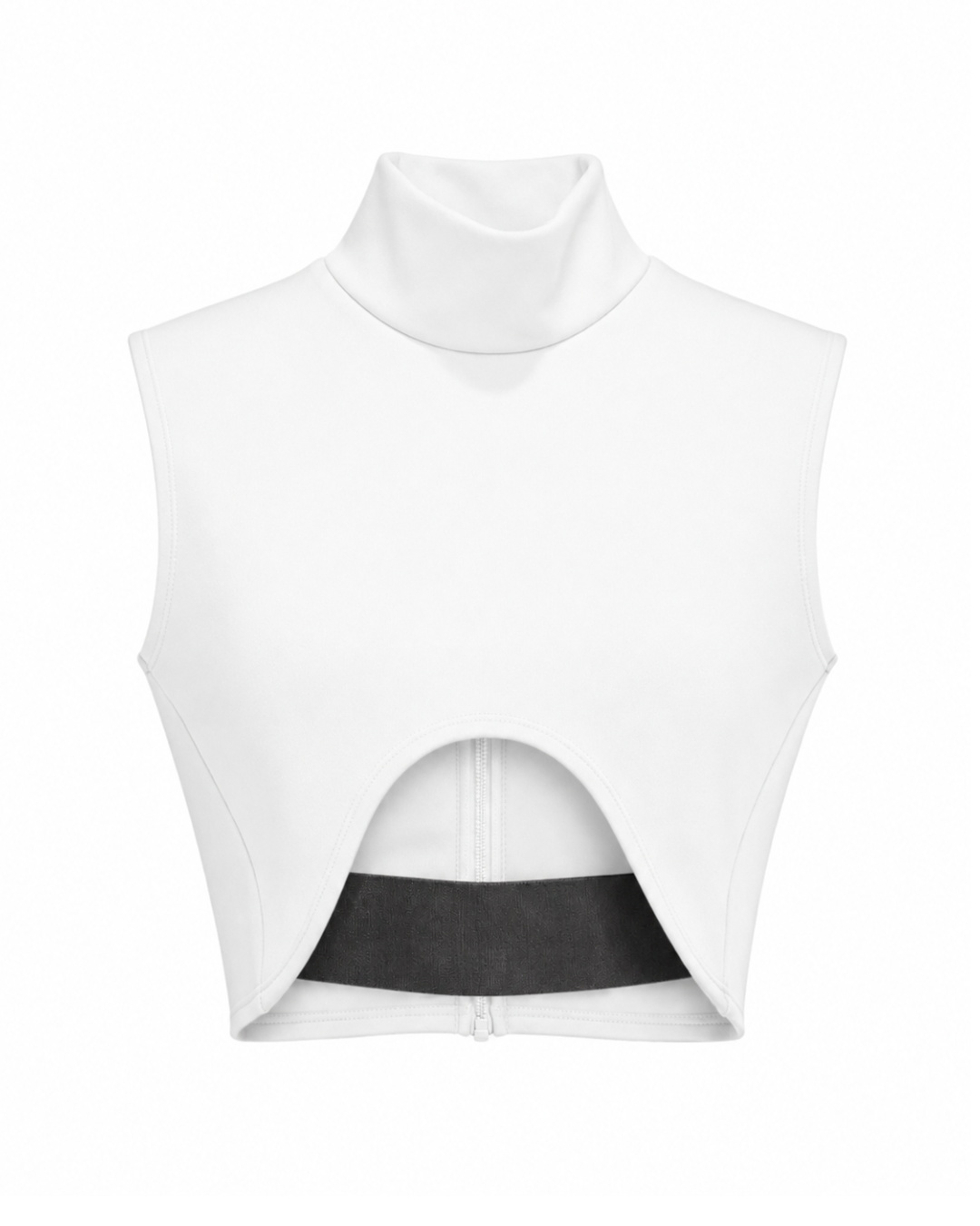 Mock Neck Crop Top with Cutout Detail