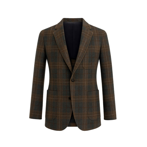 Pietra Sport Coat  Grey Tan  Unstructured Fit  Artisan Details