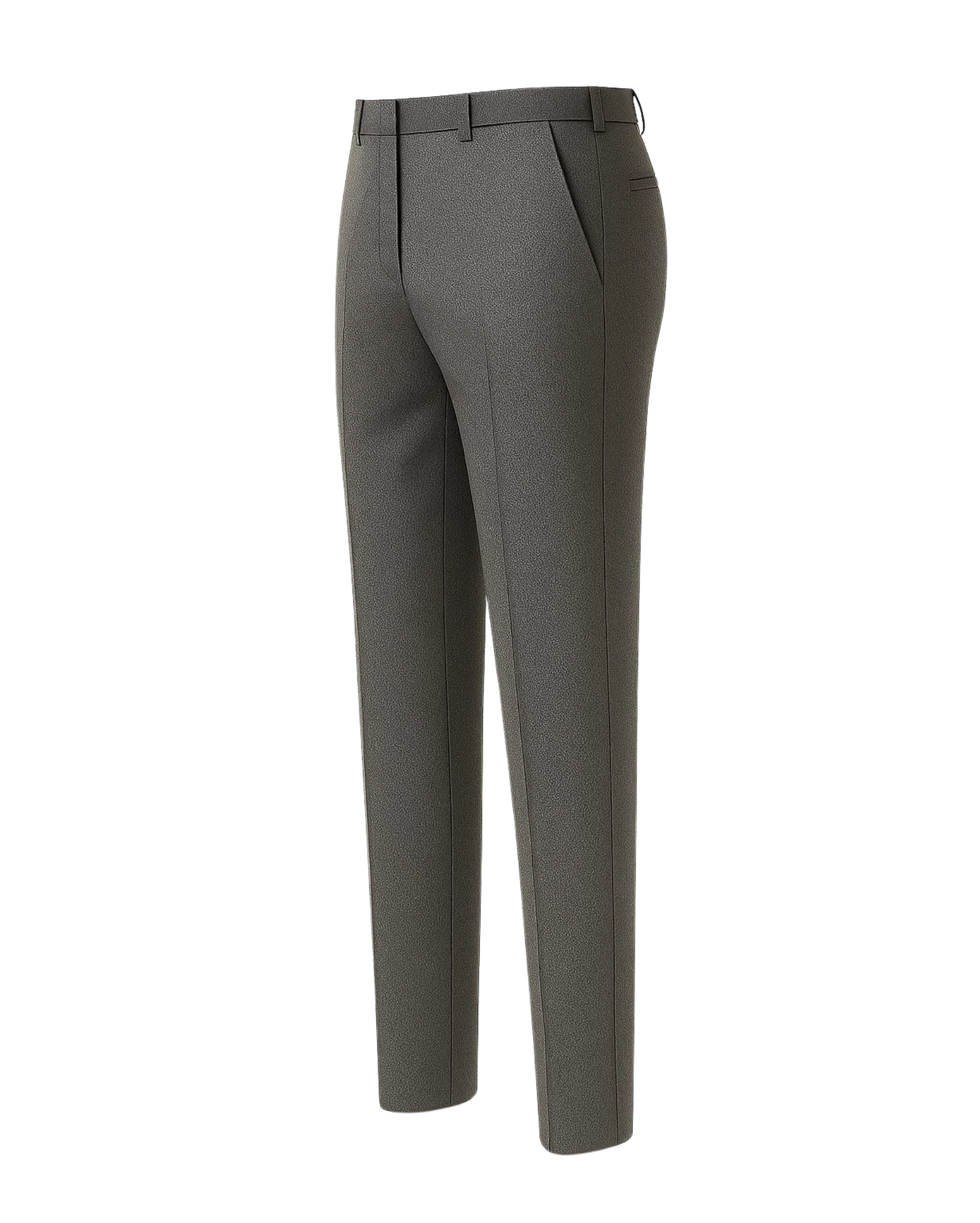 Men's Charcoal Gray Dress Pants Trousers featuring a tailored fit with flat front, belt loops, and side pockets, crafted from a smooth fabric for a polished, modern formal look.