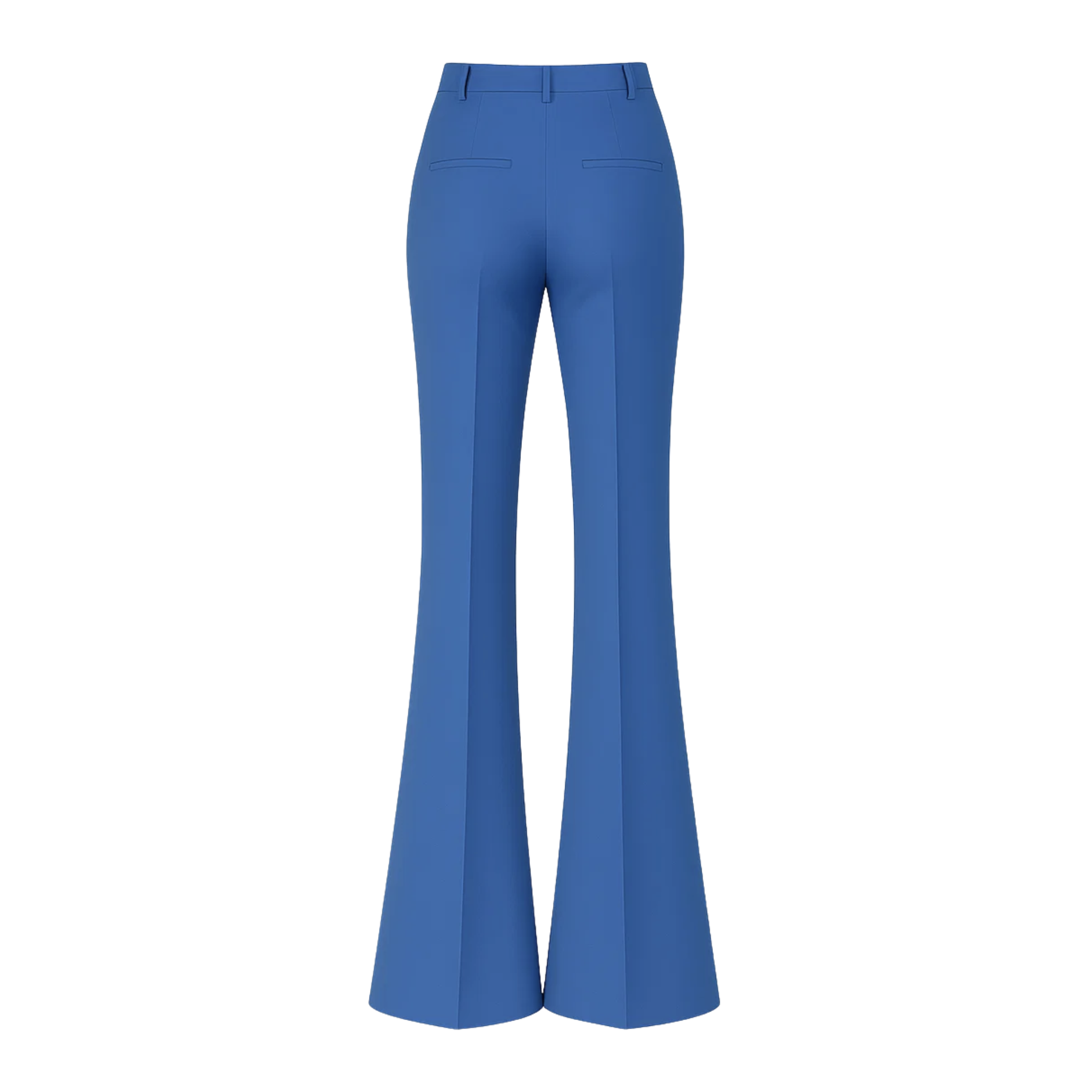 Women's Blue Loro Piana Flare Pants Superfine Merino Wool