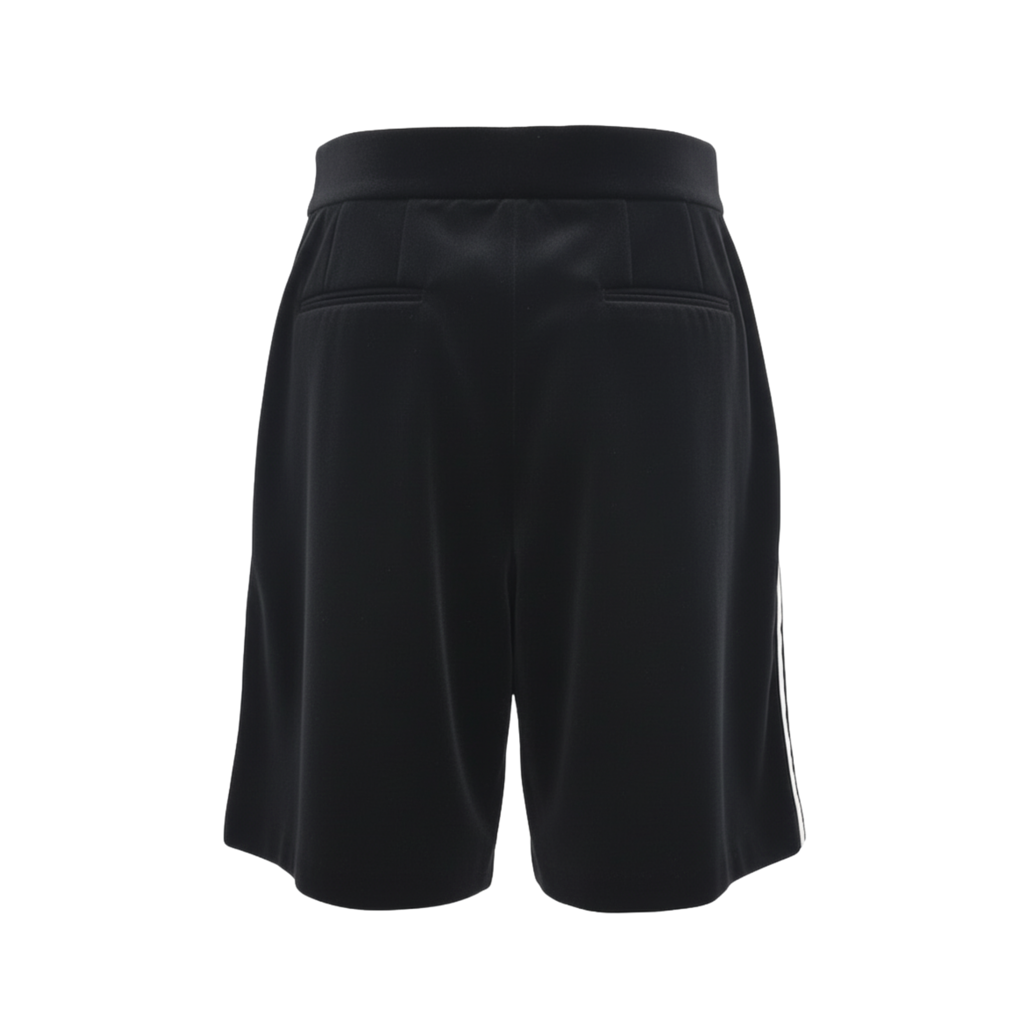 Black Velvet Shorts with White Satin Side Stripe