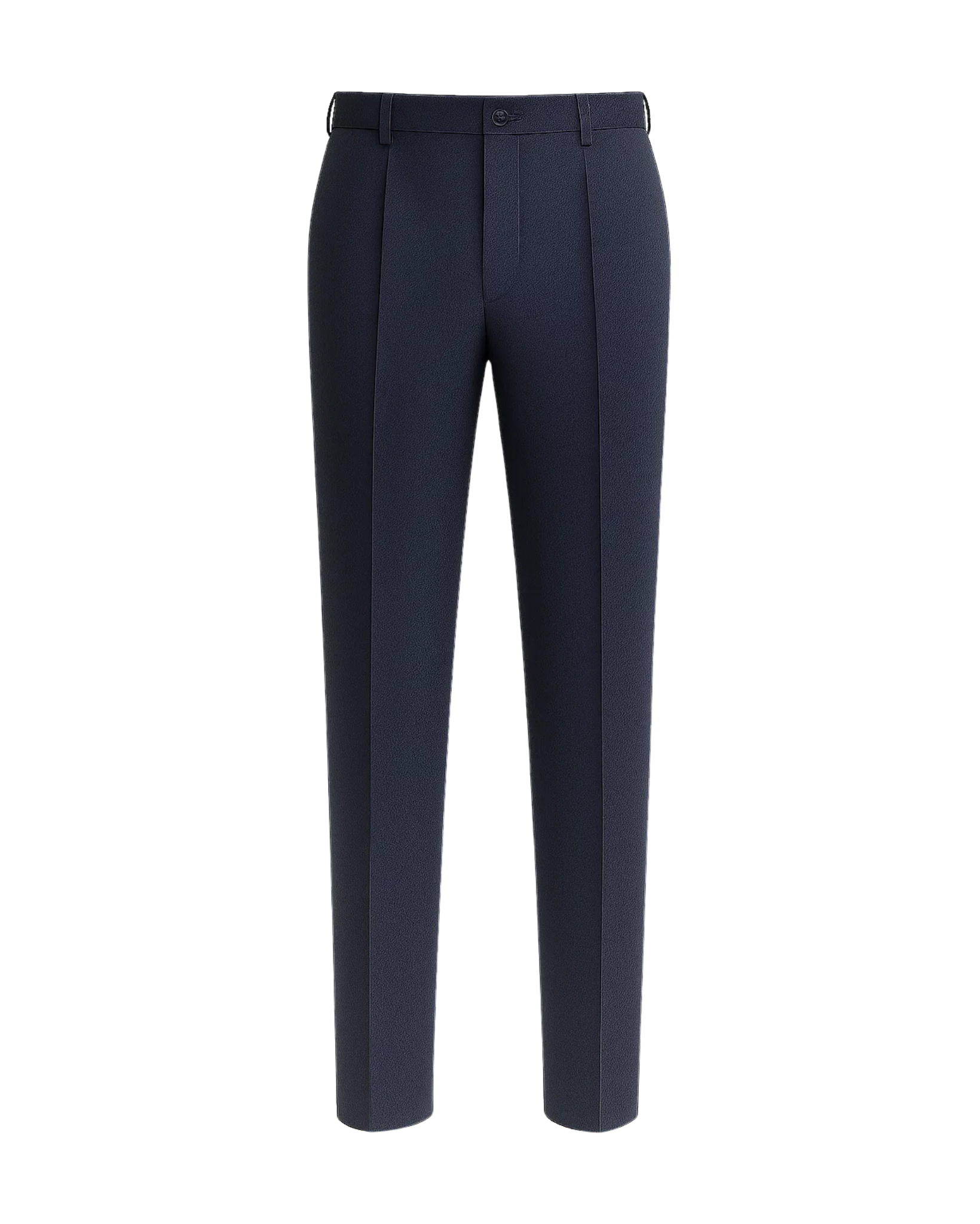 Men's Navy Blue Dress Pants Trousers featuring a classic tailored fit with a flat front, belt loops, and crisp crease, crafted from smooth fabric for elegant formal and business wear.