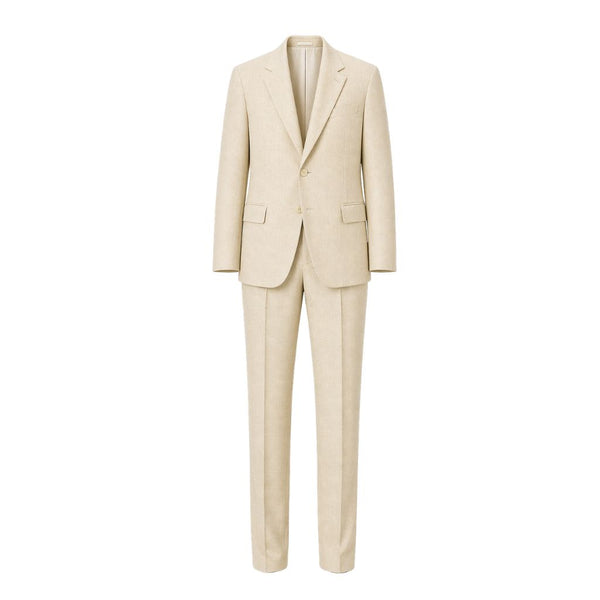 Cream Wool and Linen Blend Summer Wedding Suit