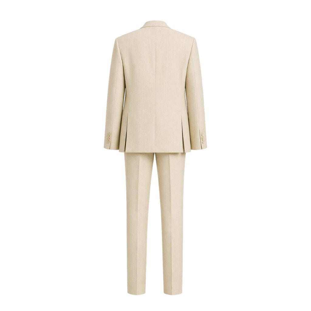 Cream Wool and Linen Blend Summer Wedding Suit