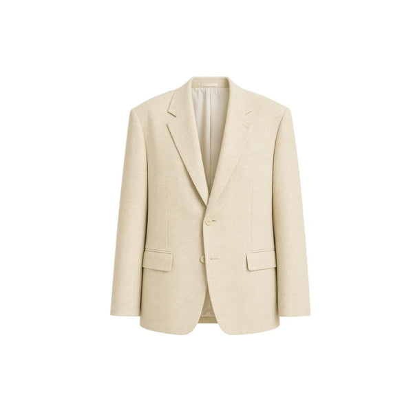 Cream Wool and Linen Blend Summer Wedding Blazer