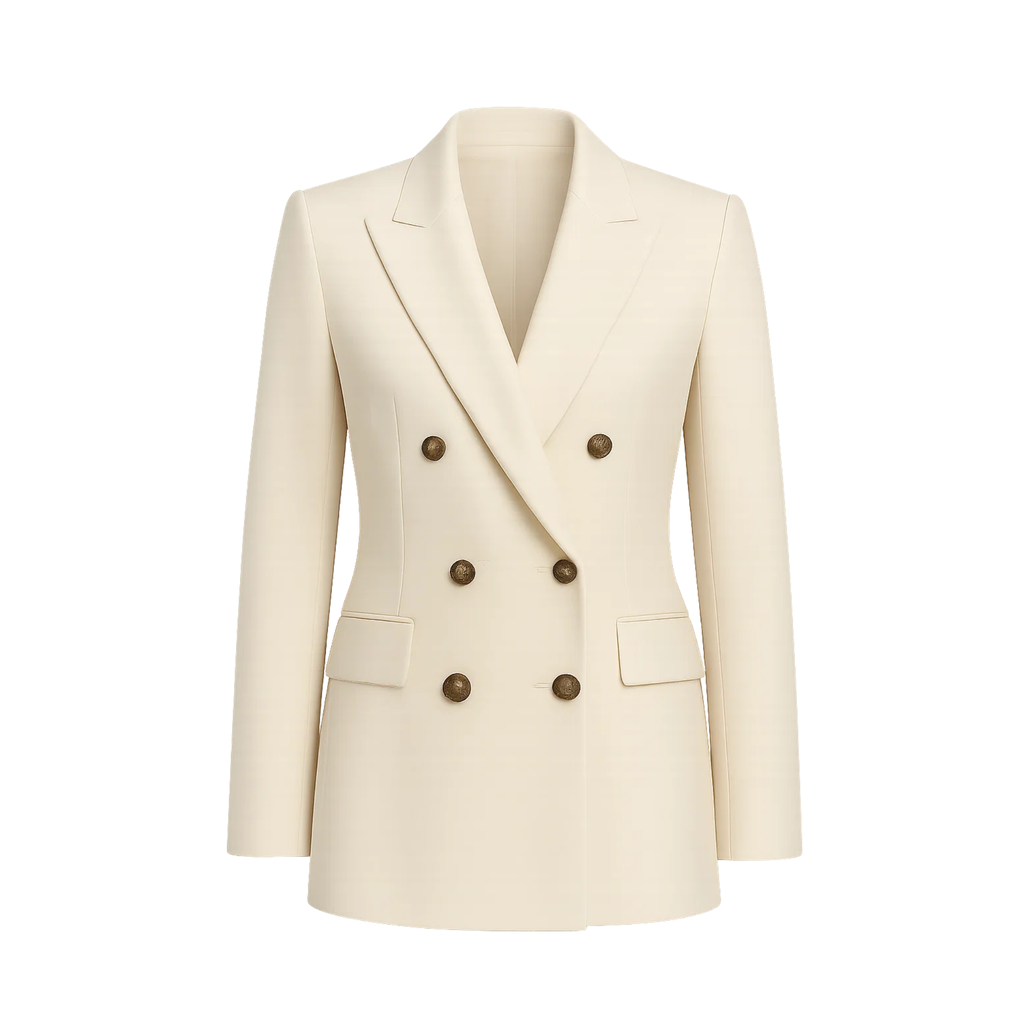 Women's Cream Loro Piana Double Breasted Tailored Blazer
