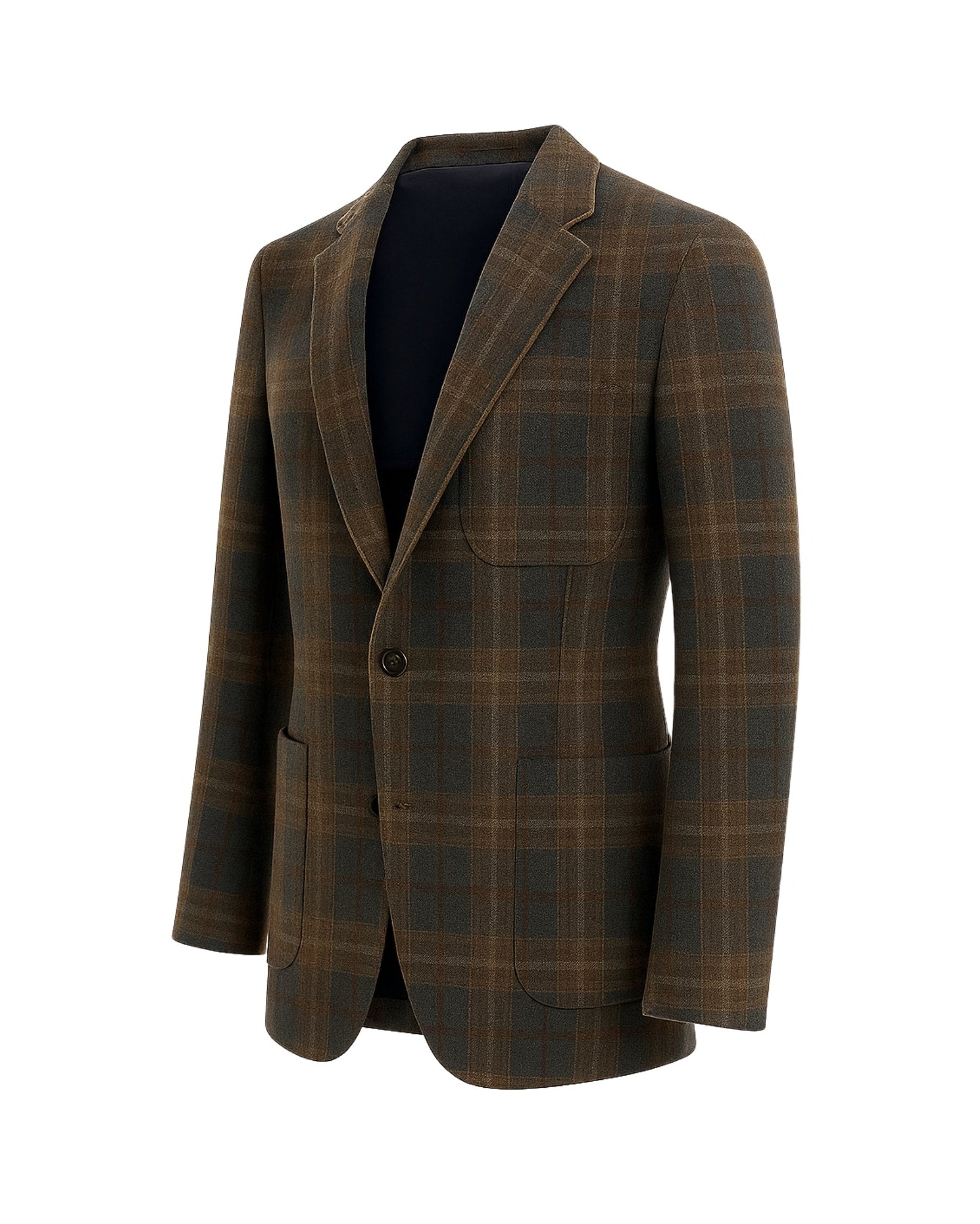 Pietra Sport Coat  Grey Tan  Unstructured Fit  Artisan Details