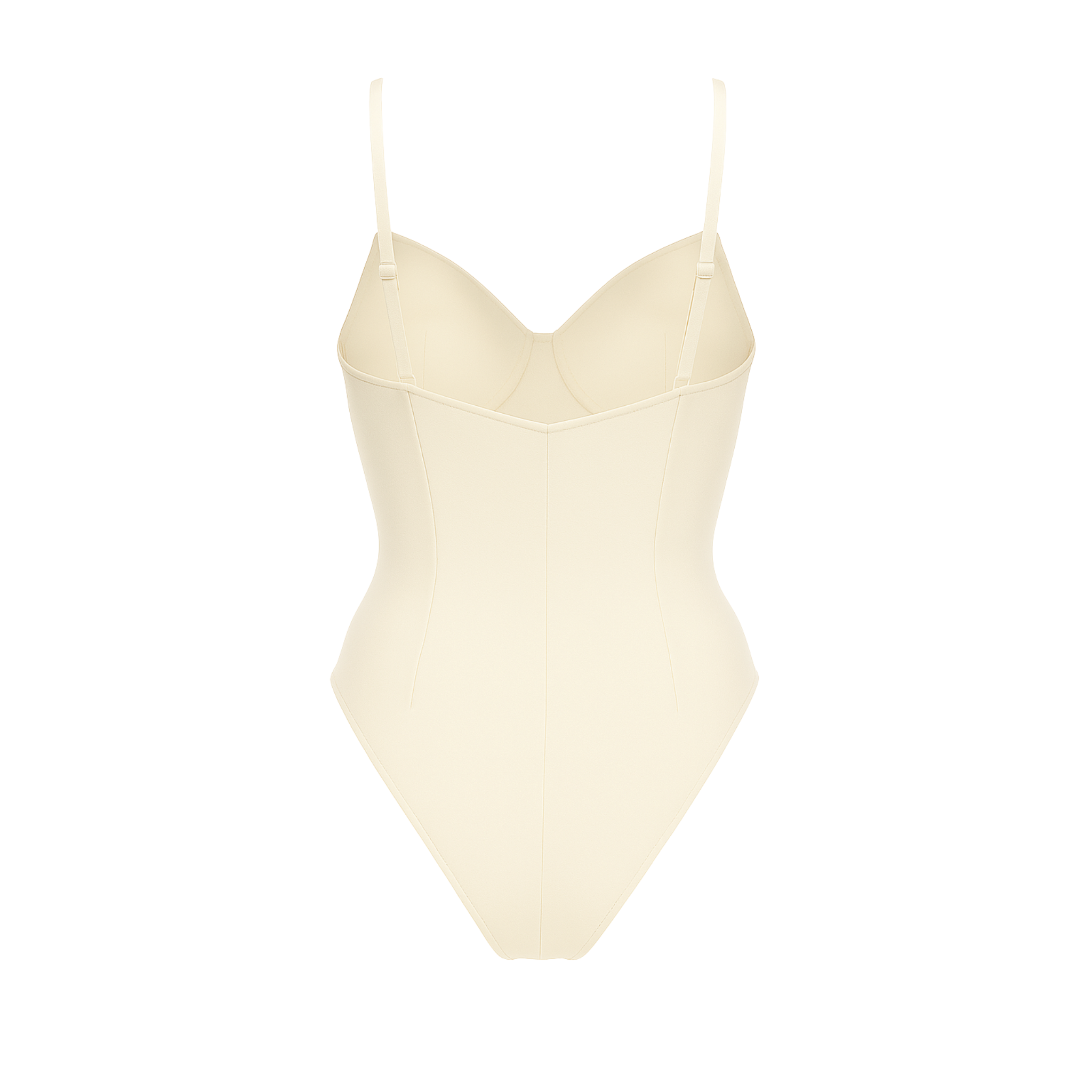 Women's Cream Loro Piana Corset Bodysuit Superfine Merino Wool